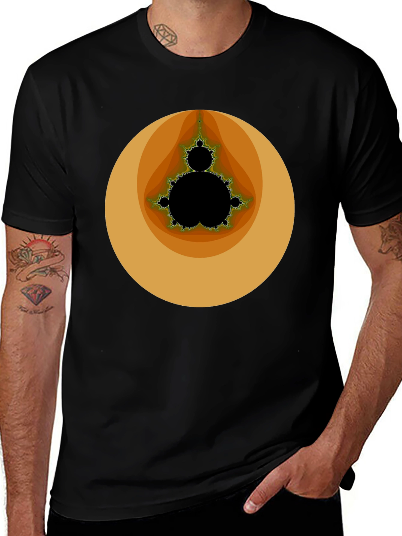 Mandelbrot Set Graphic Tee - Black Cotton T-Shirt