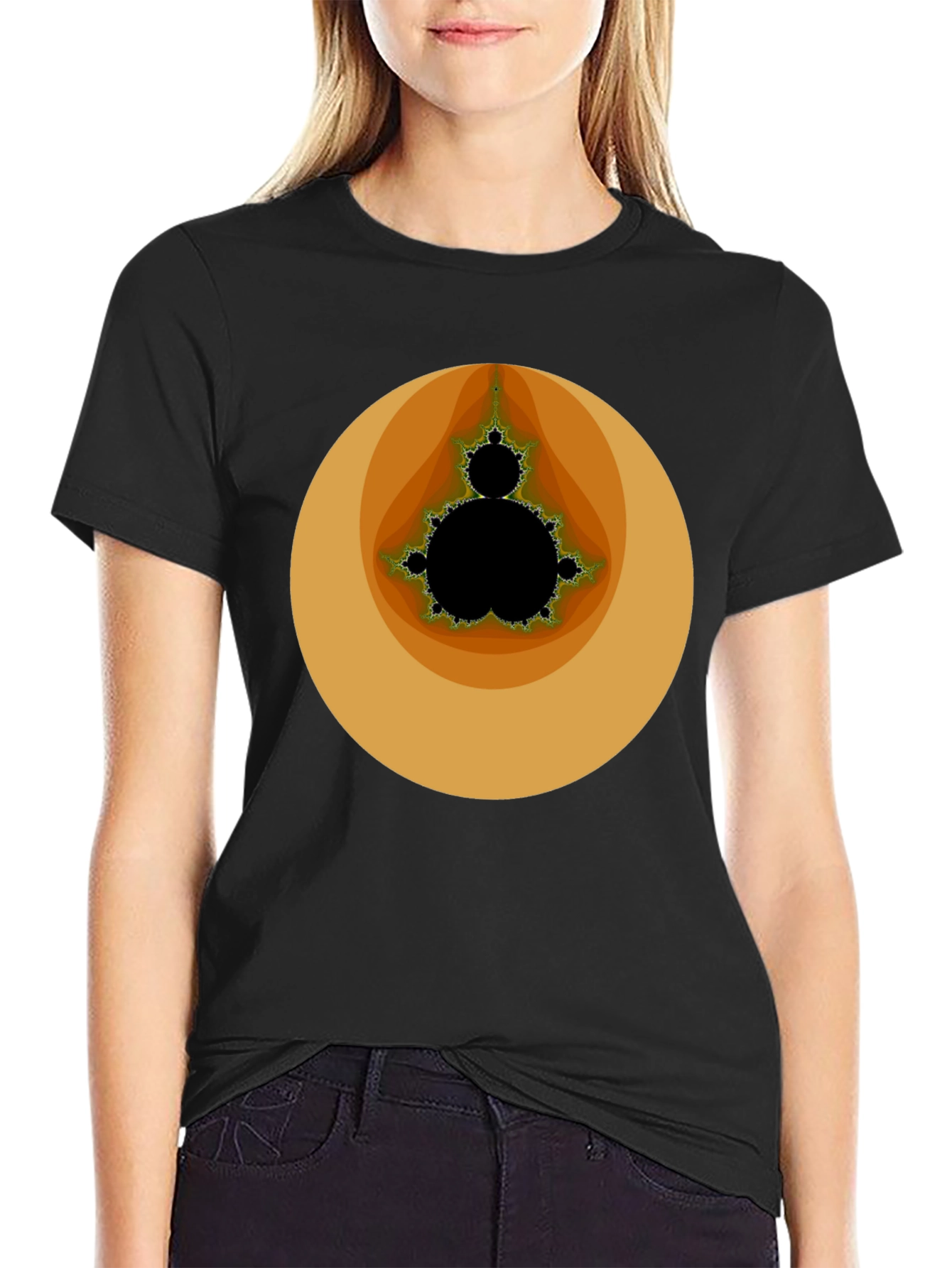 Mandelbrot Set Graphic Tee - Black Cotton T-Shirt