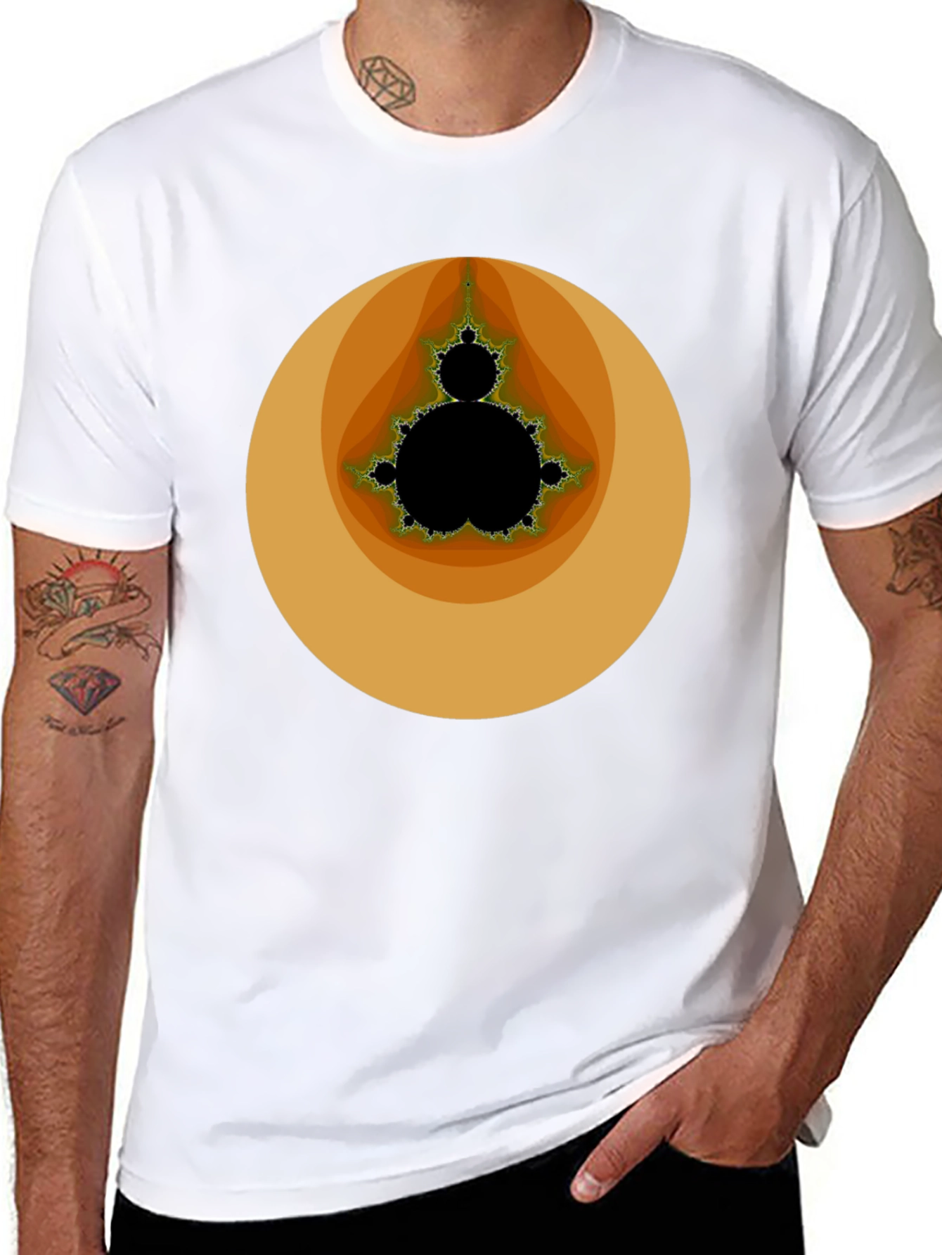 Mandelbrot Set Graphic Tee - Black Cotton T-Shirt
