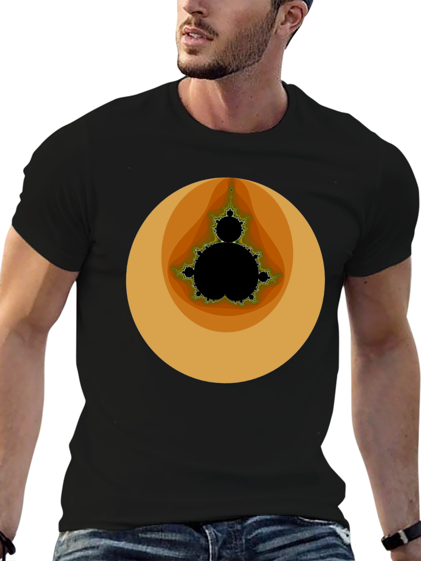 Mandelbrot Set Graphic Tee - Black Cotton T-Shirt