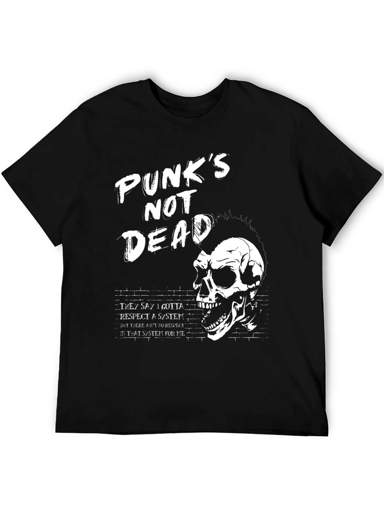 Punks Not Dead Graphic Tee - Skull Design
