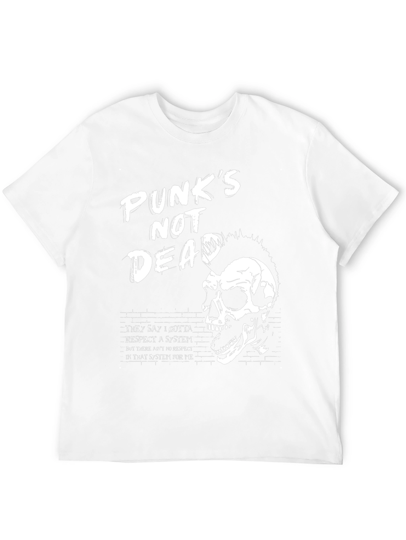 Punks Not Dead Graphic Tee - Skull Design