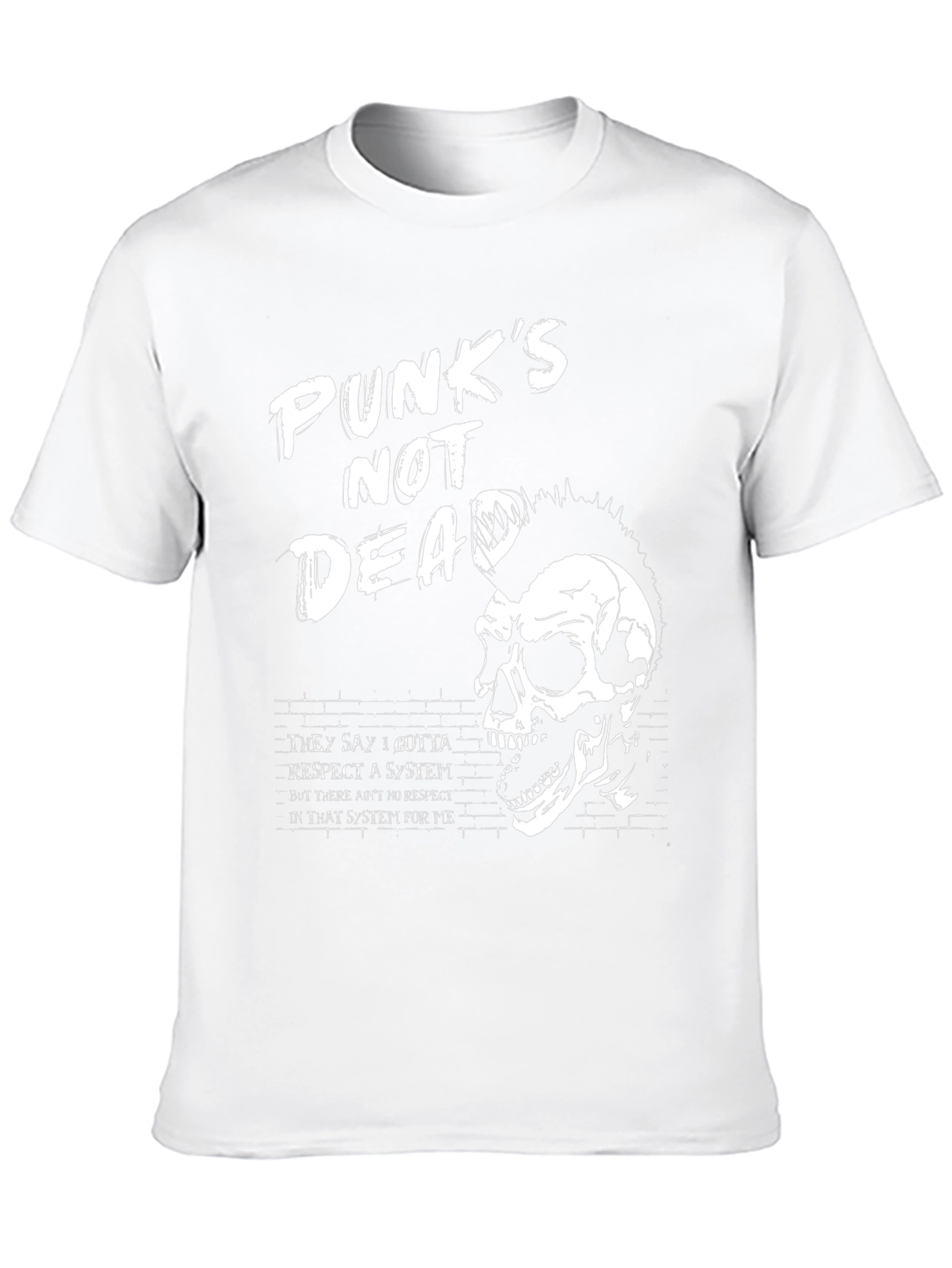 Punks Not Dead Graphic Tee - Skull Design