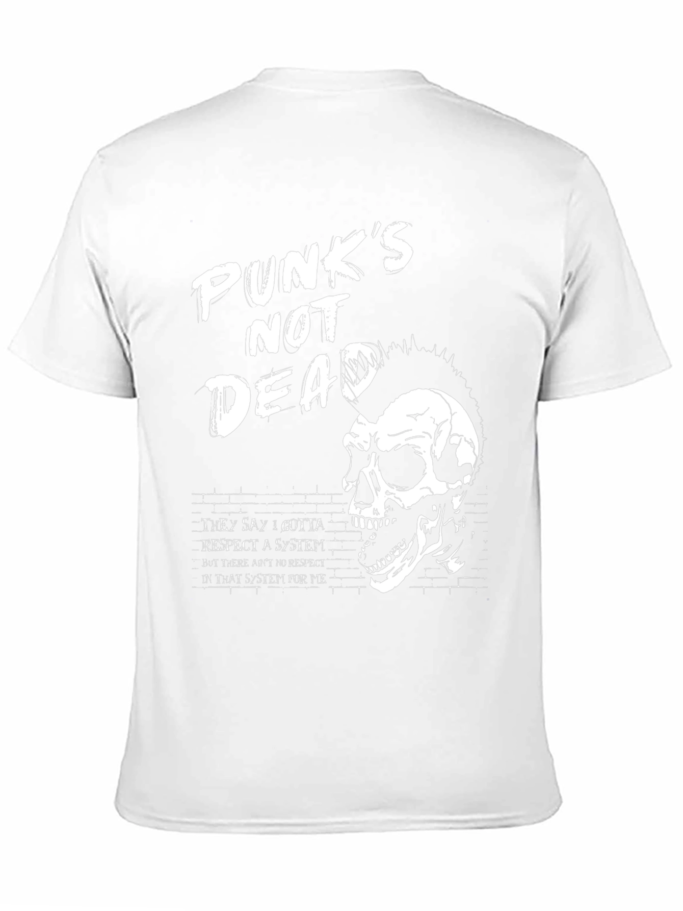 Punks Not Dead Graphic Tee - Skull Design