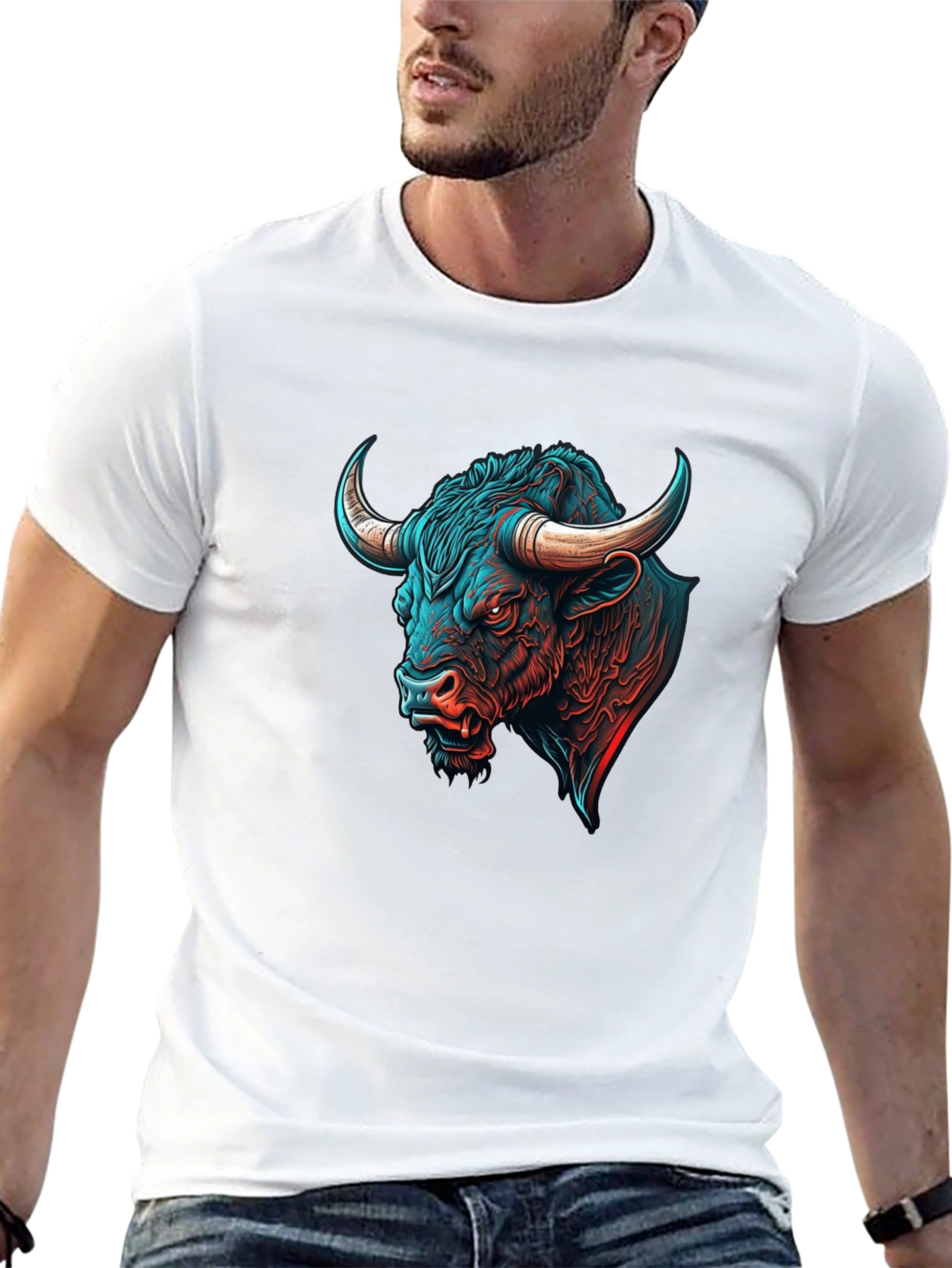 Bull Graphic Tee - Bold Design