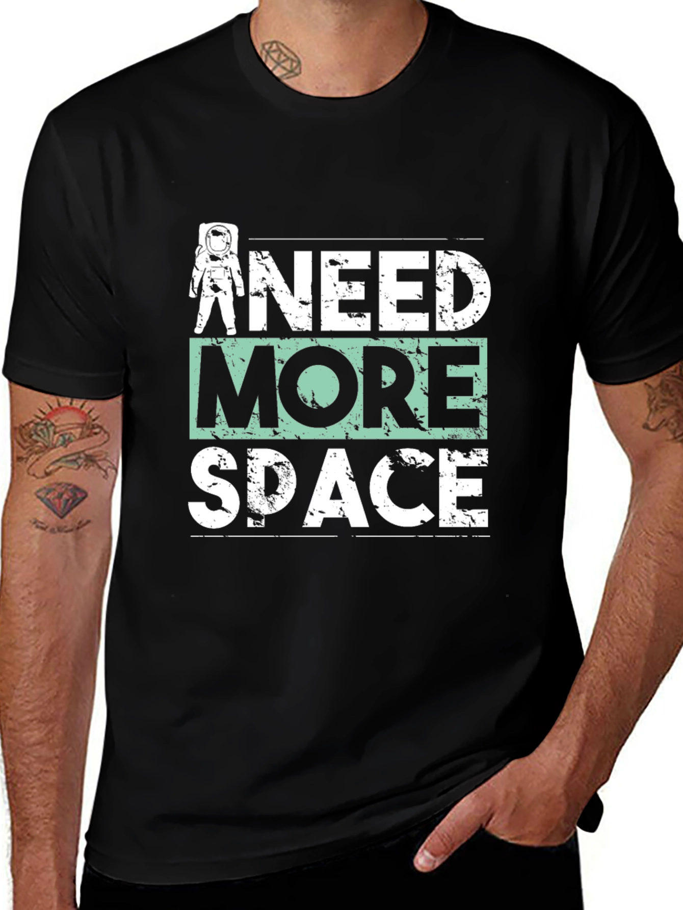 Need More Space Graphic Tee - Astronaut Shirt