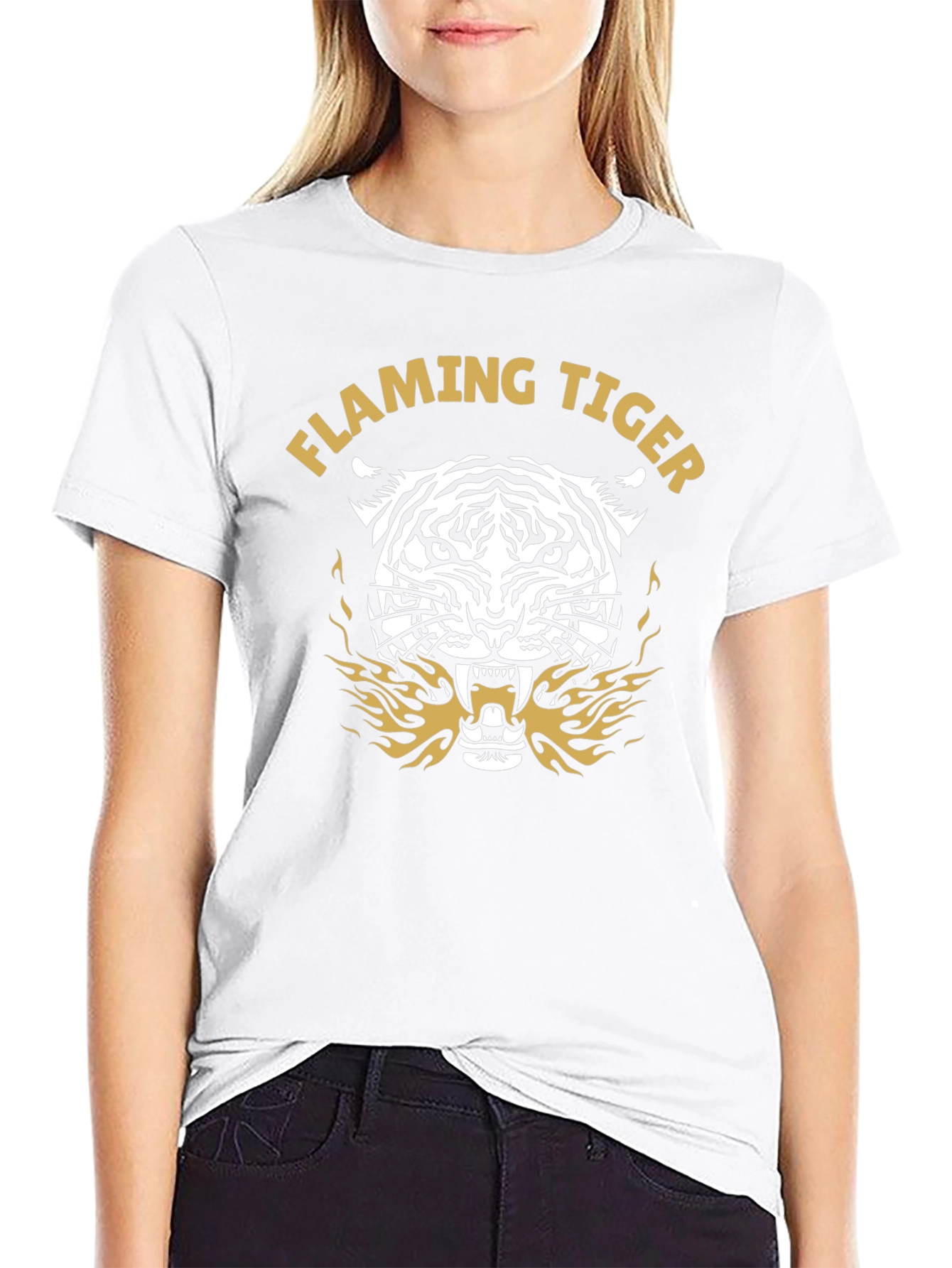 Flaming Tiger Graphic Tee - Bold Style