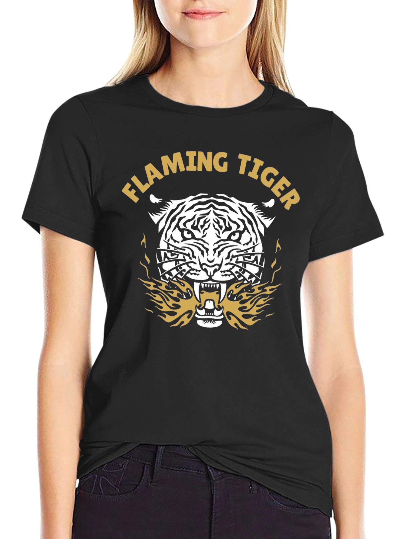 Flaming Tiger Graphic Tee - Bold Style