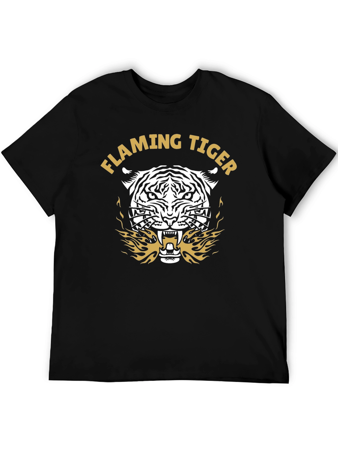 Flaming Tiger Graphic Tee - Bold Style
