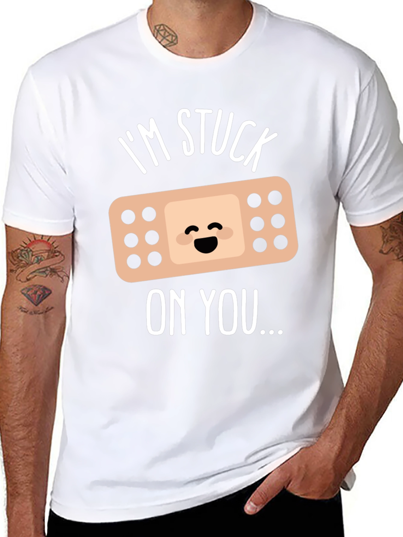 Stuck On You Bandage Graphic Tee - Black
