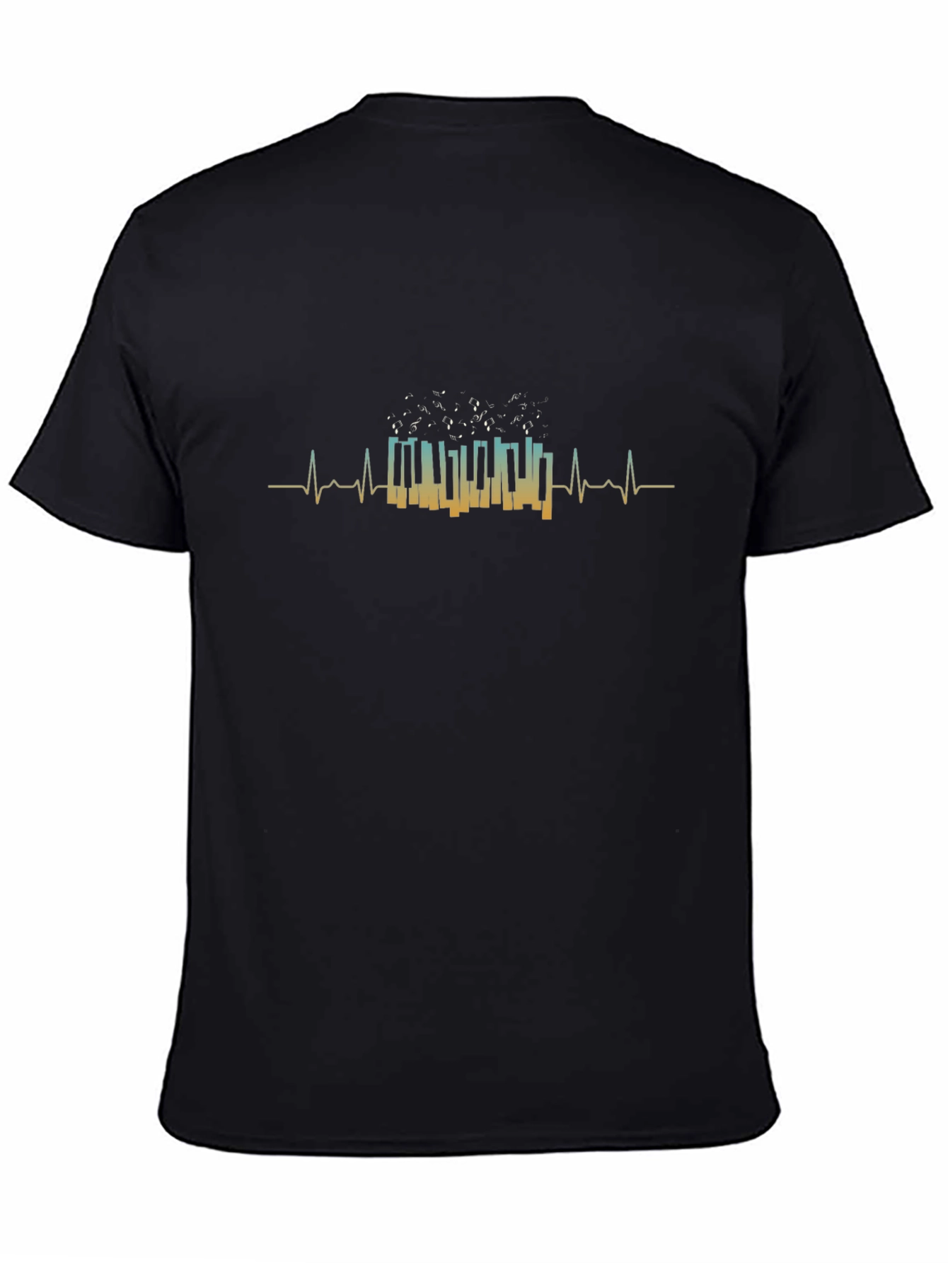 Piano Heartbeat Graphic T-Shirt - Music Lover Tee