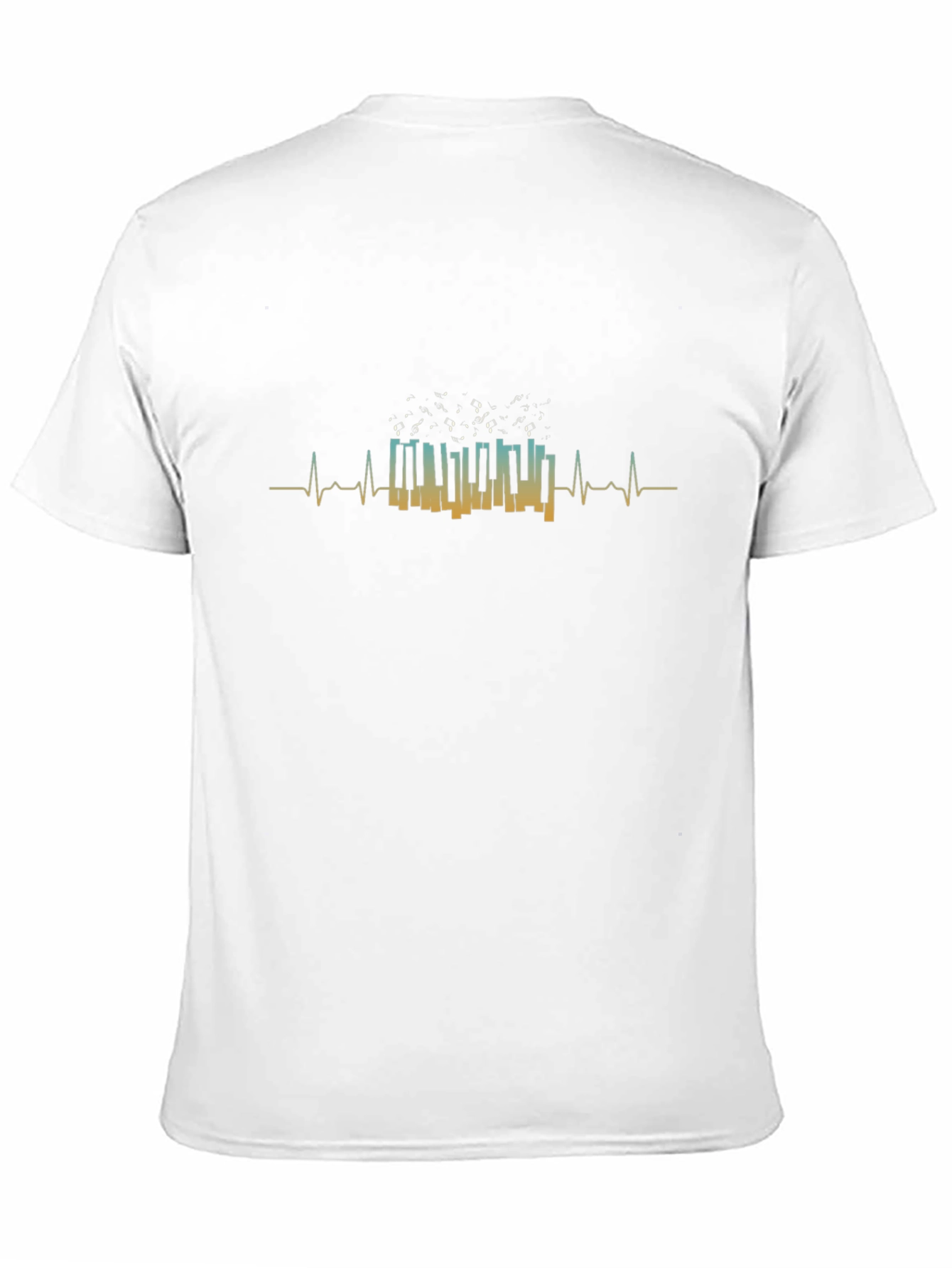 Piano Heartbeat Graphic T-Shirt - Music Lover Tee