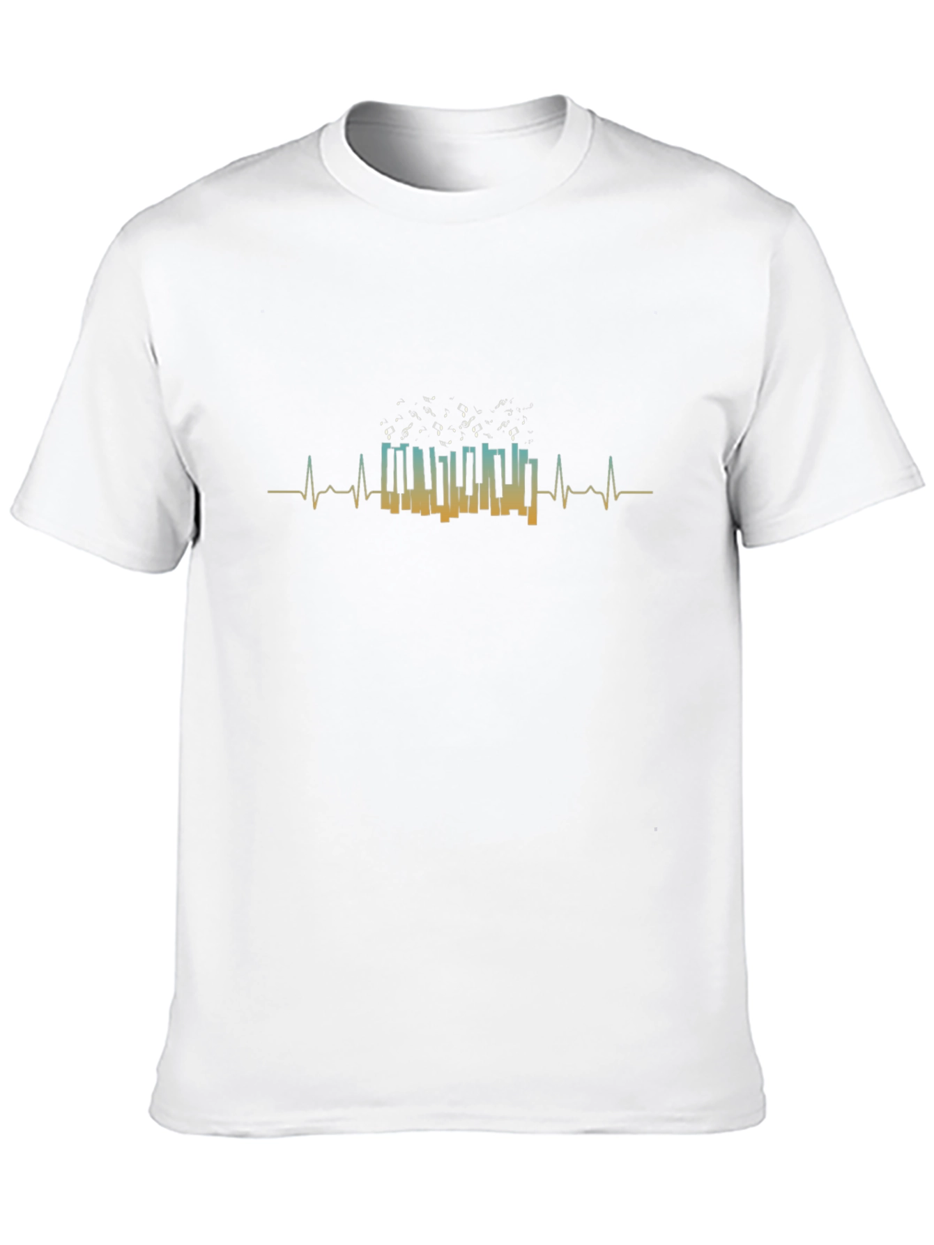 Piano Heartbeat Graphic T-Shirt - Music Lover Tee