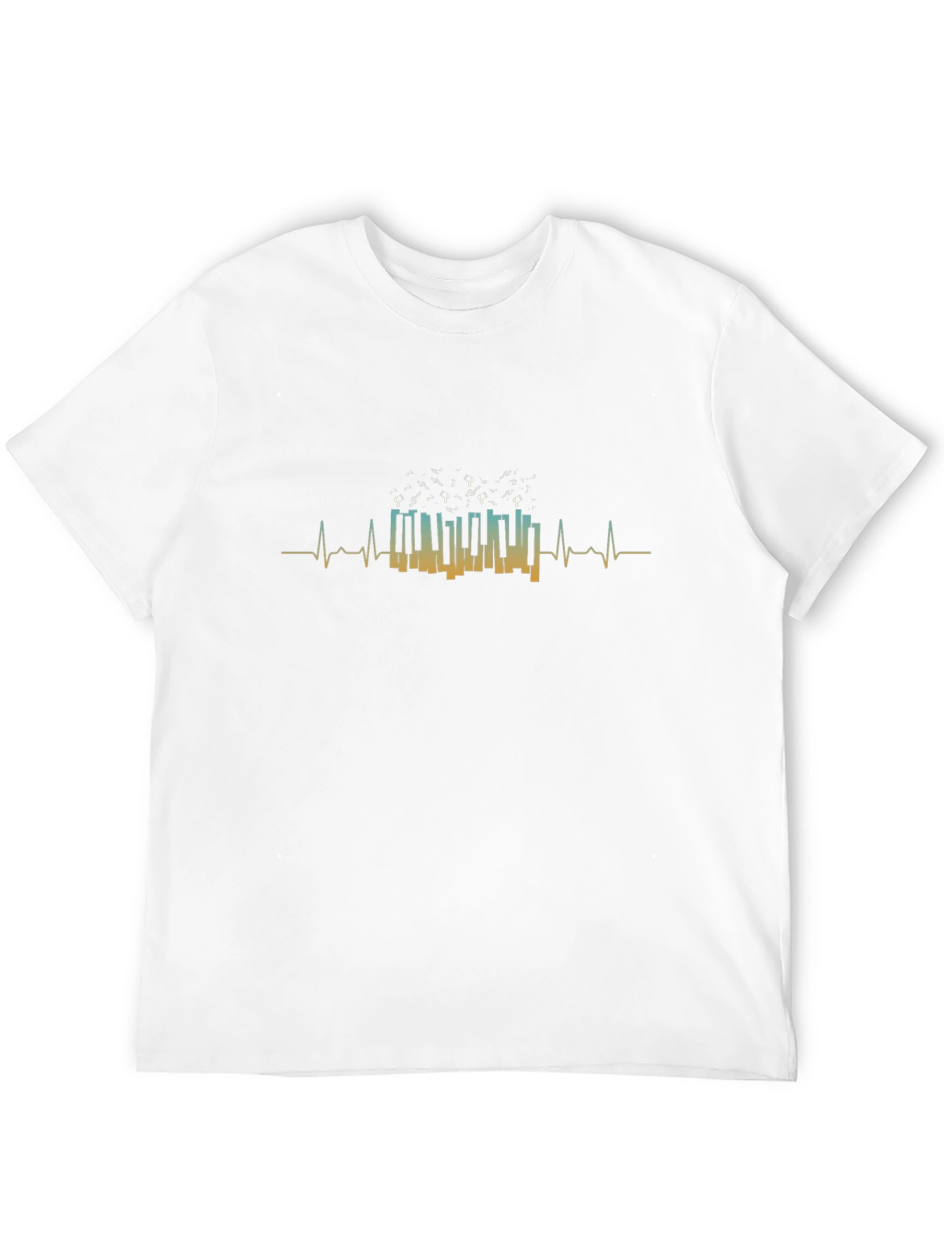 Piano Heartbeat Graphic T-Shirt - Music Lover Tee