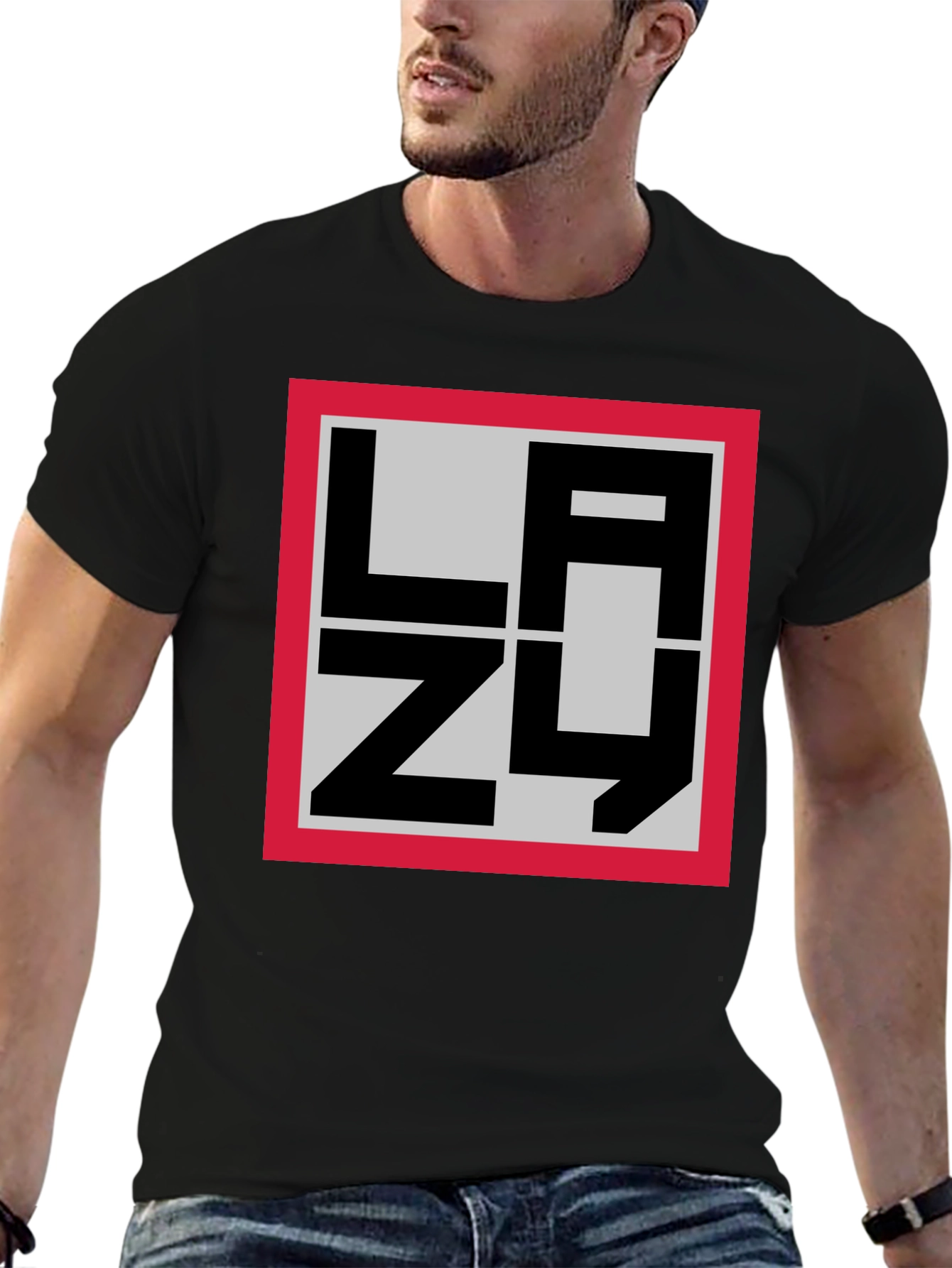 Lazy Graphic Tee - Black Casual Wear