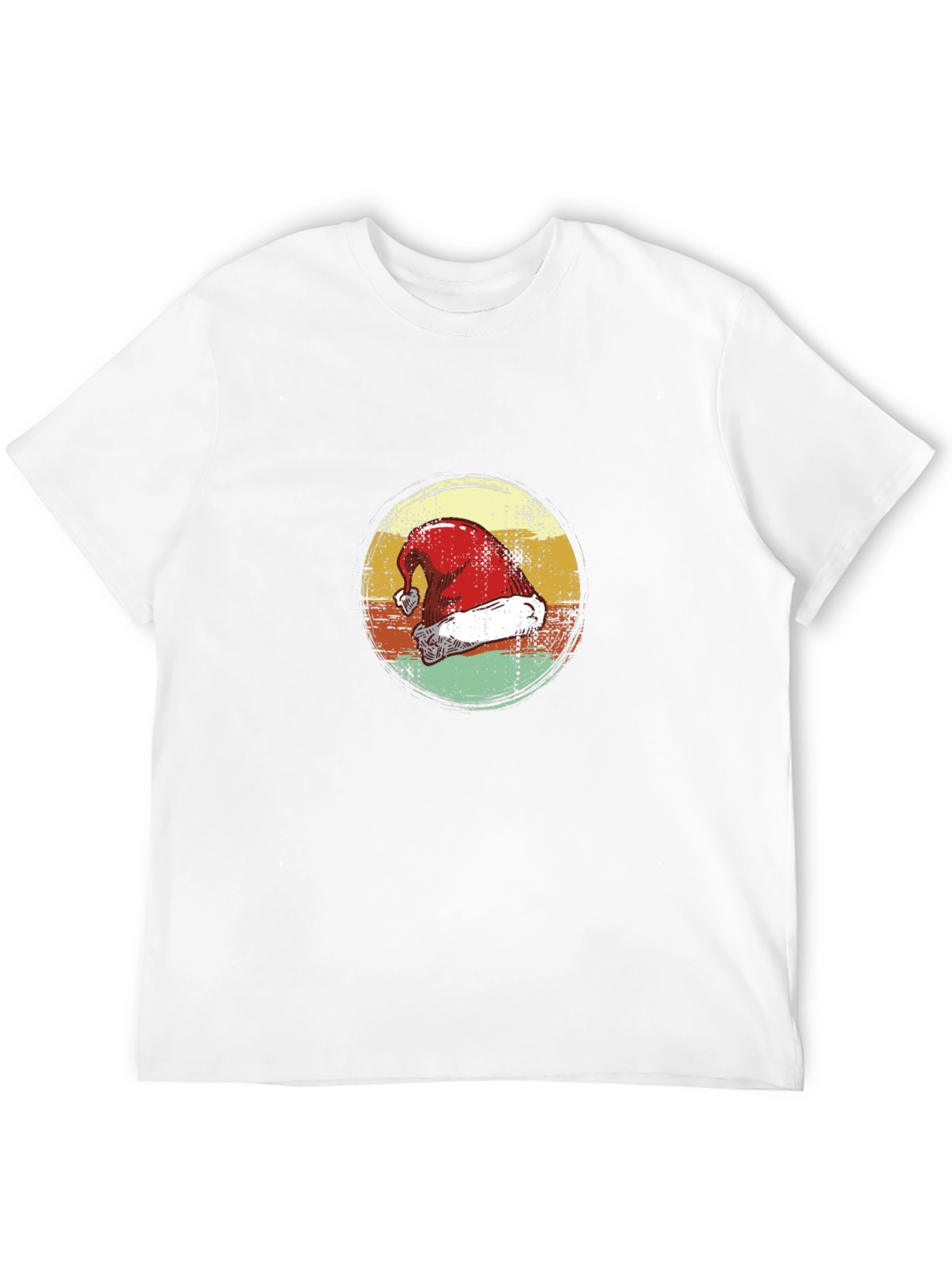 Retro Santa Hat Graphic Tee - Holiday Style