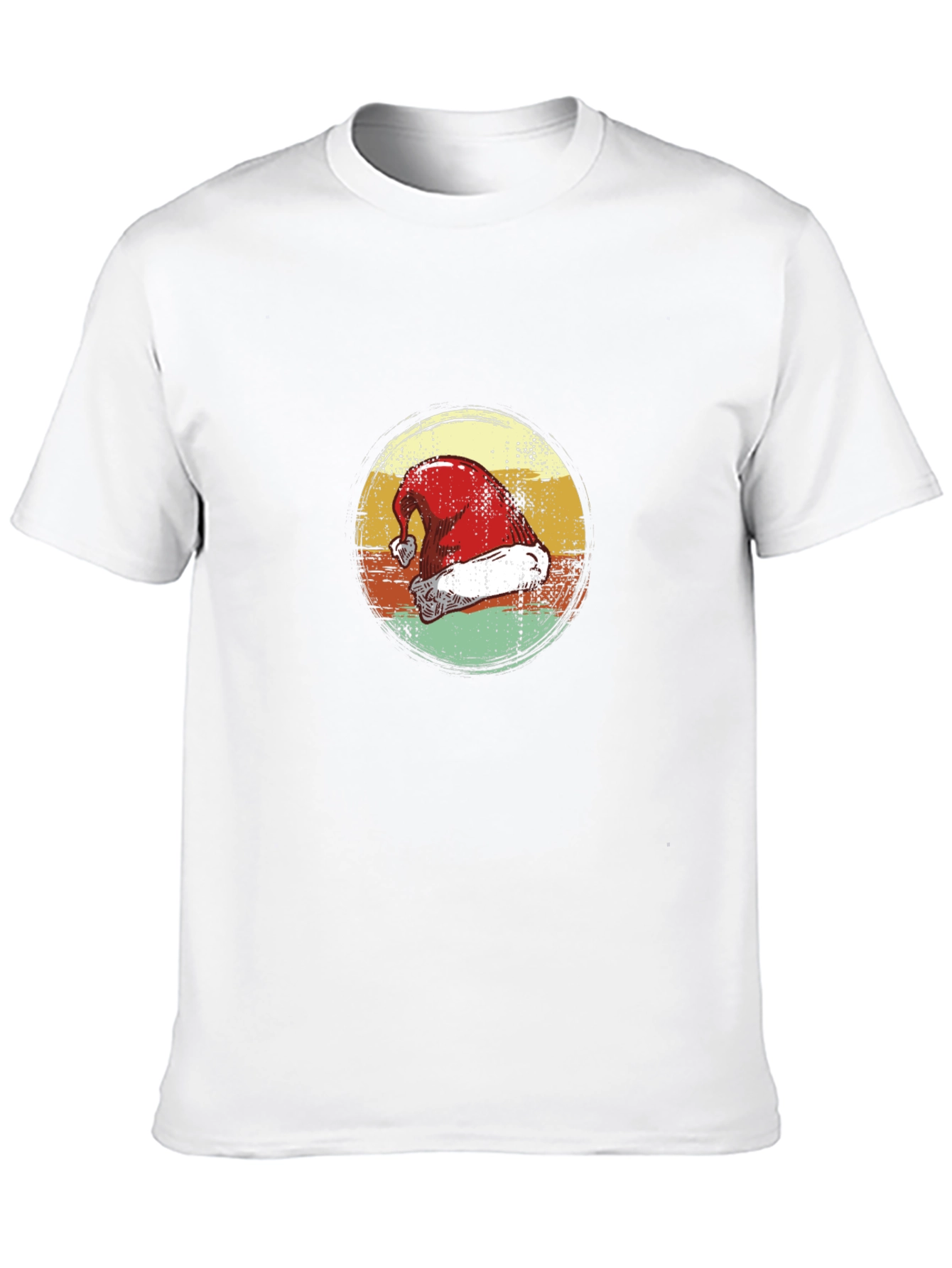 Retro Santa Hat Graphic Tee - Holiday Style