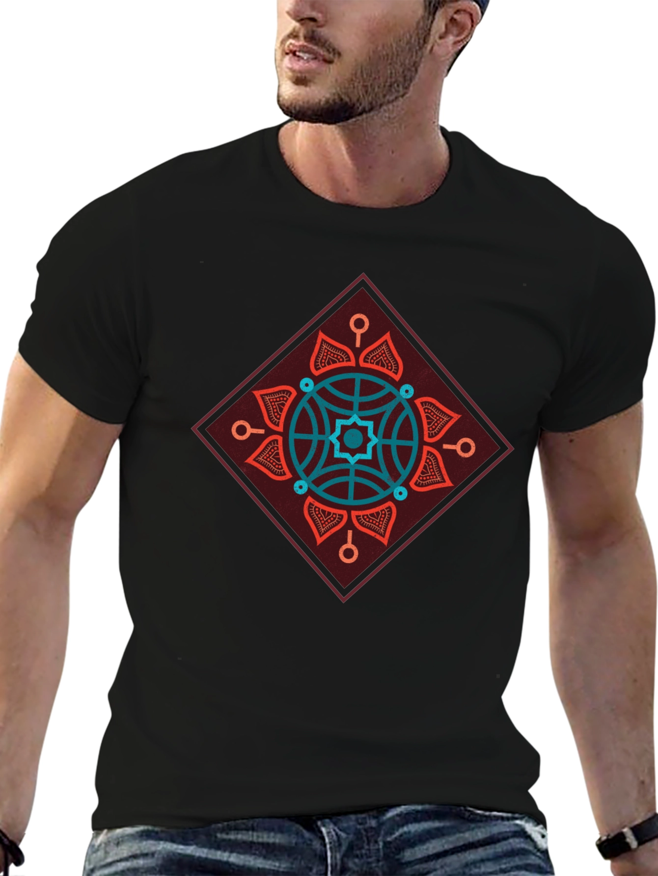 Geometric Mandala Graphic Tee - Modern Style
