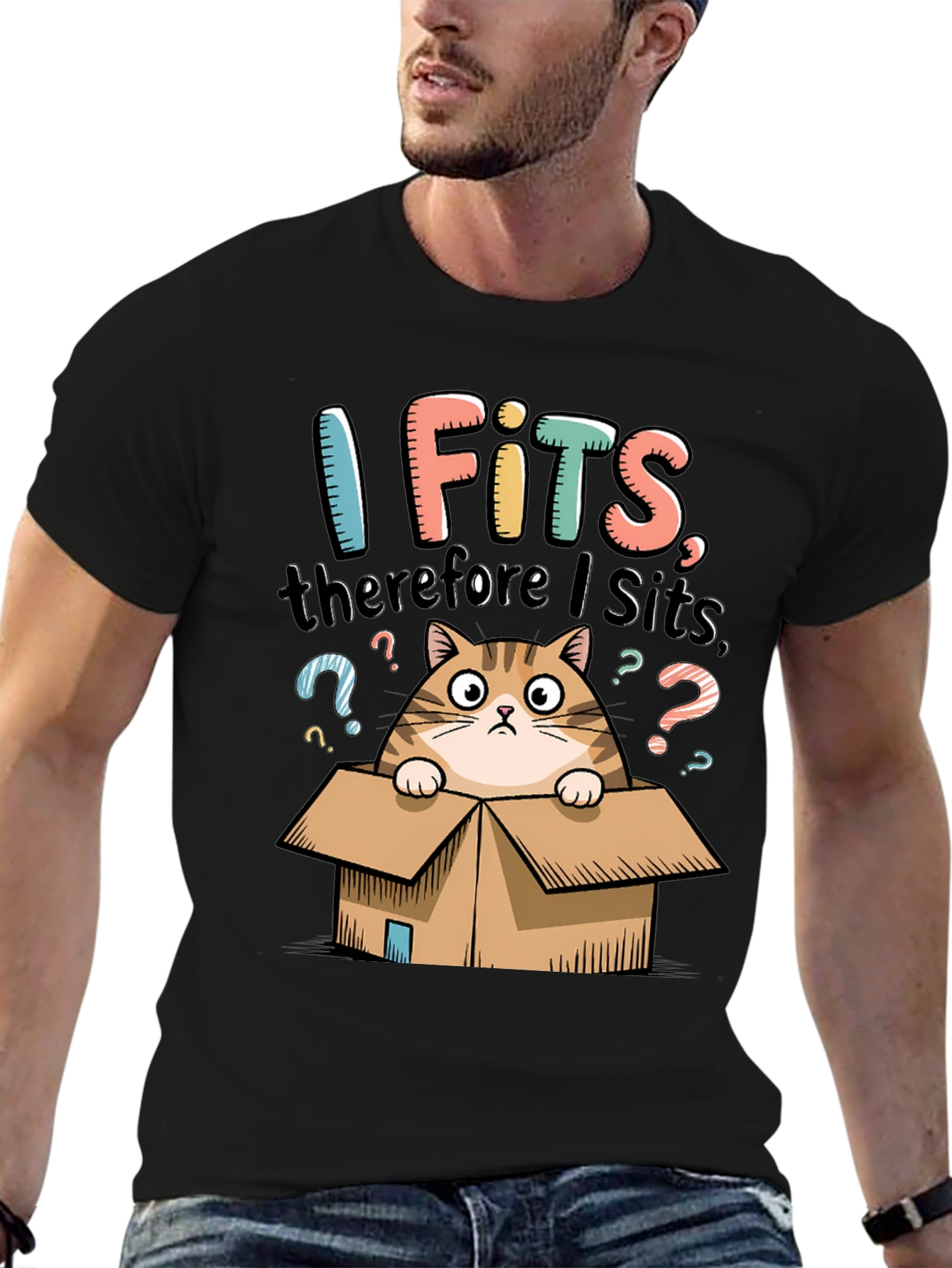 I Fits Therefore I Sits Cat T-Shirt