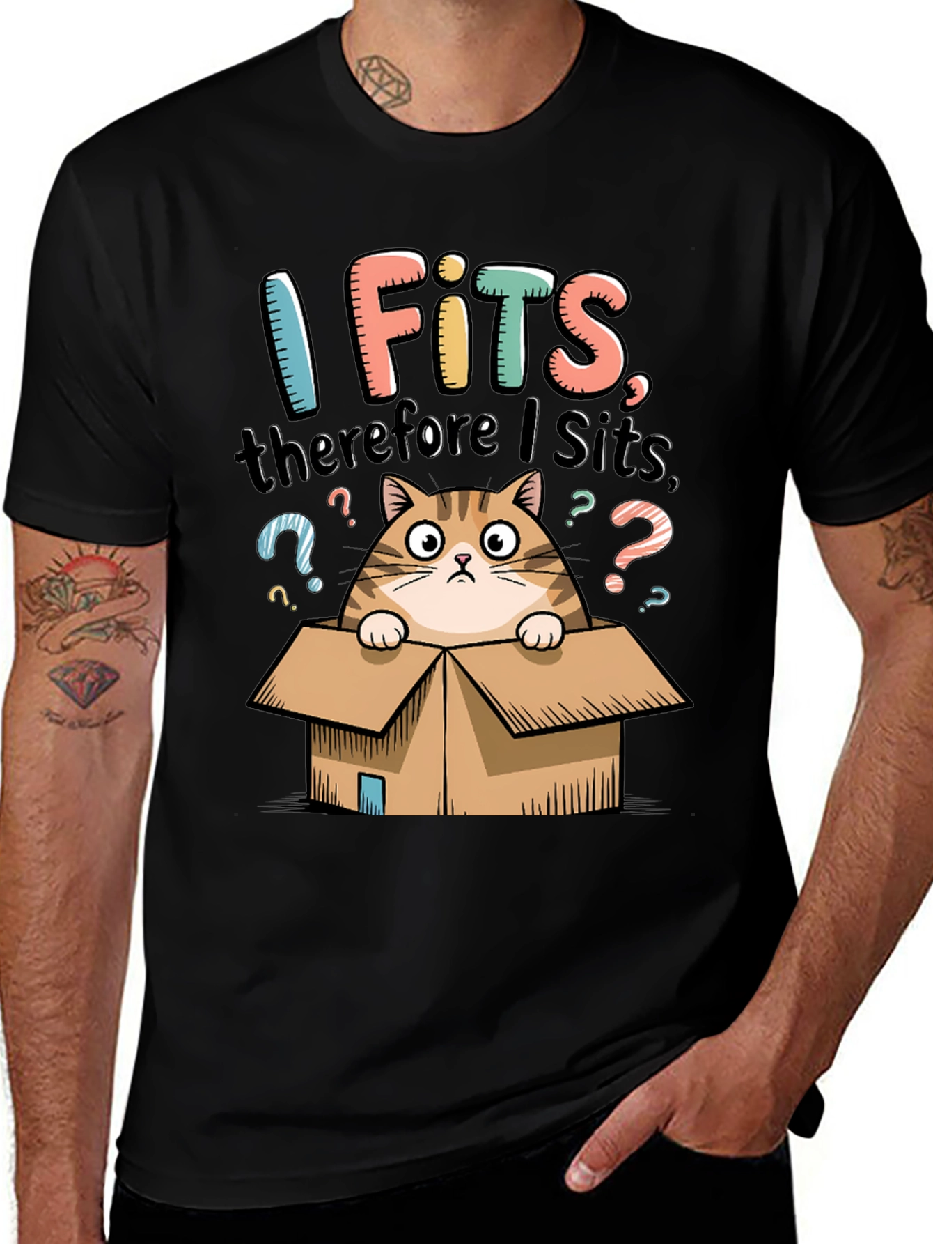 I Fits Therefore I Sits Cat T-Shirt