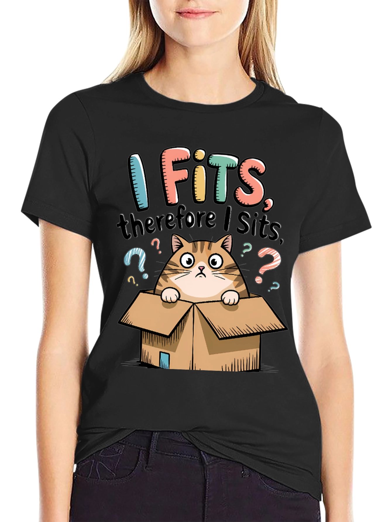 I Fits Therefore I Sits Cat T-Shirt
