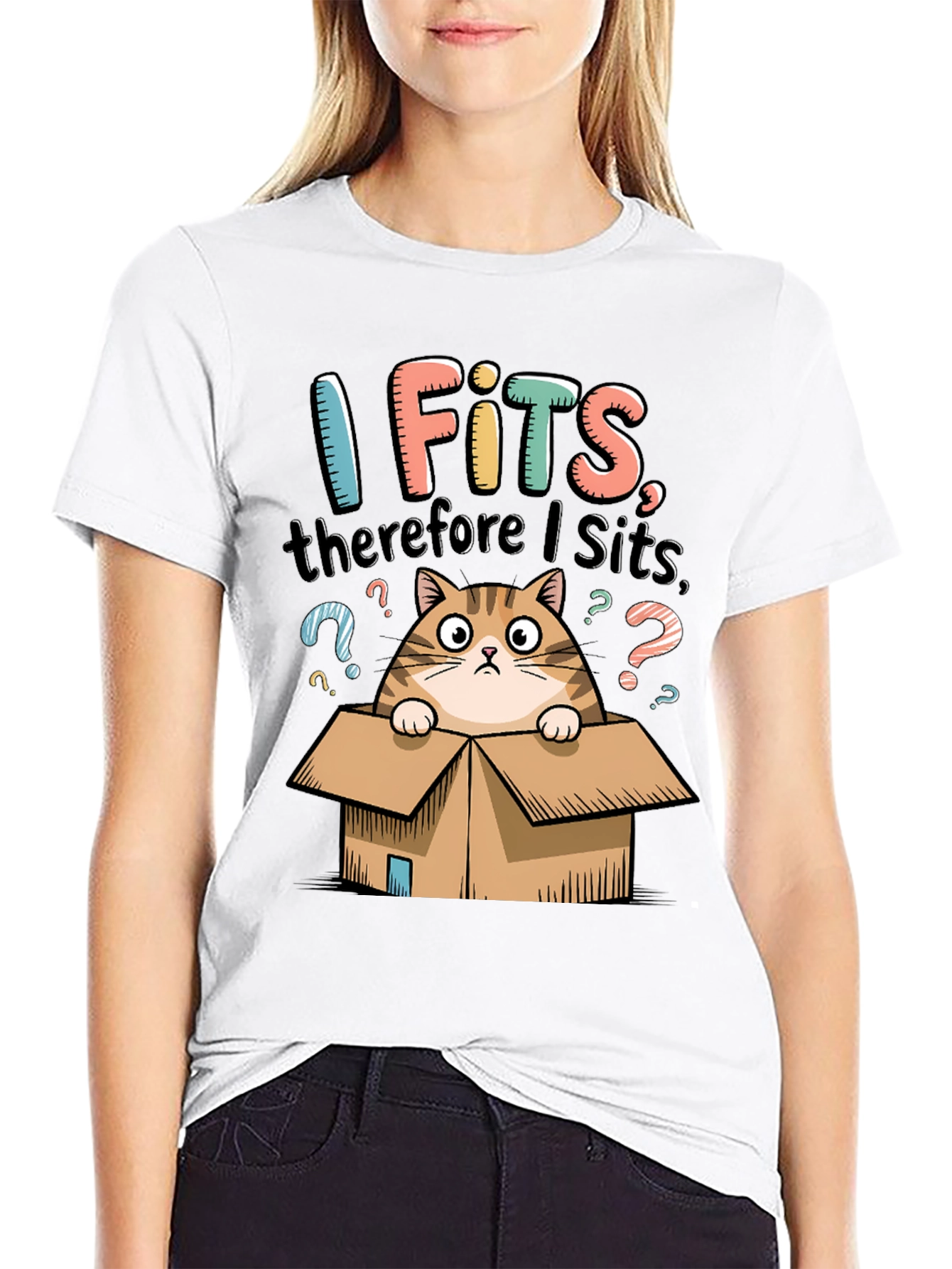 I Fits Therefore I Sits Cat T-Shirt
