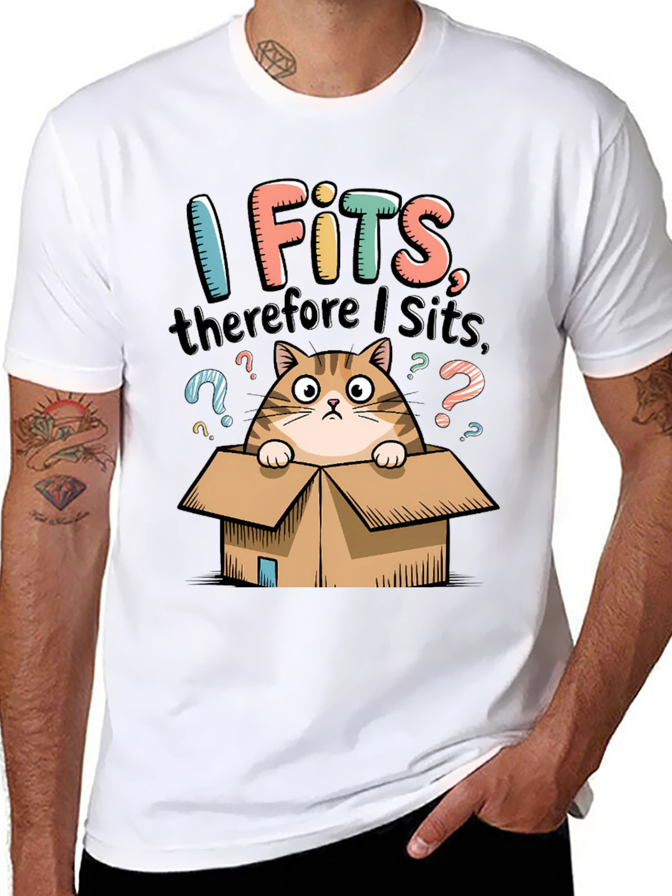 I Fits Therefore I Sits Cat T-Shirt