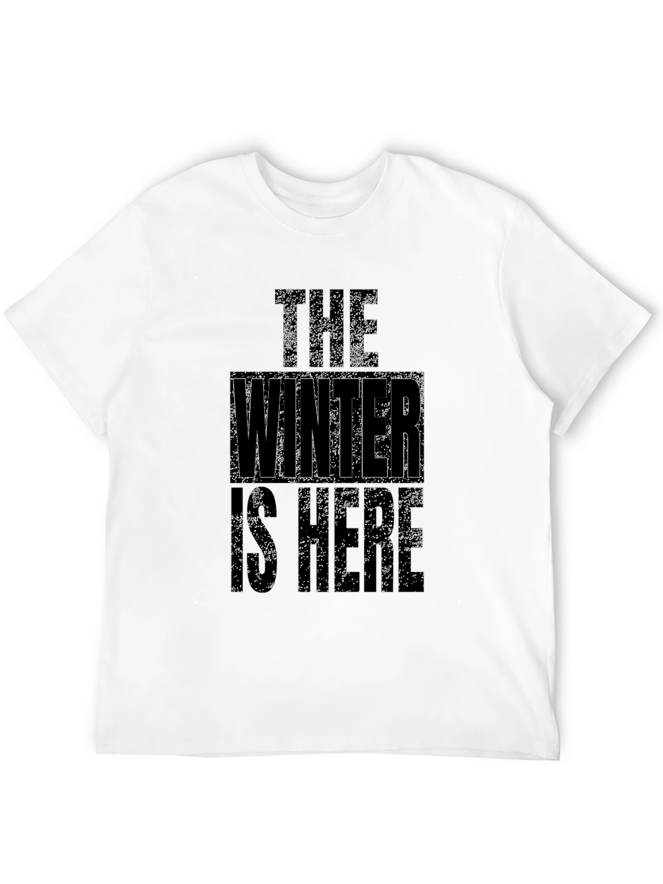 Winter Is Here Graphic Tee - Black Cotton T-Shirt