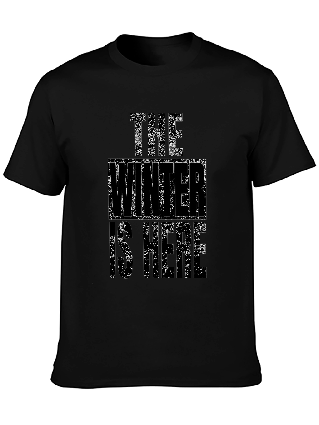 Winter Is Here Graphic Tee - Black Cotton T-Shirt