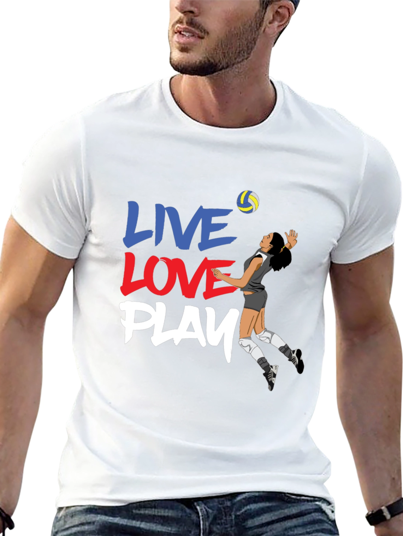 Volleyball Graphic Tee - Live Love Play