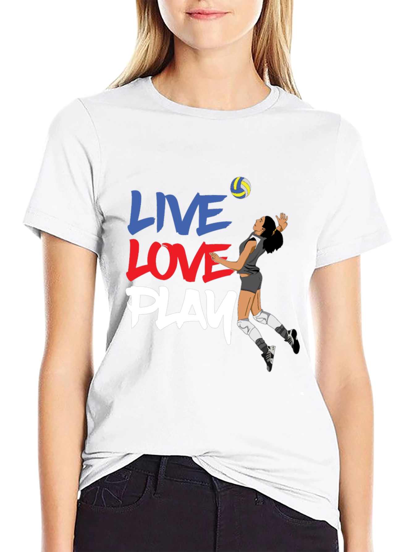 Volleyball Graphic Tee - Live Love Play