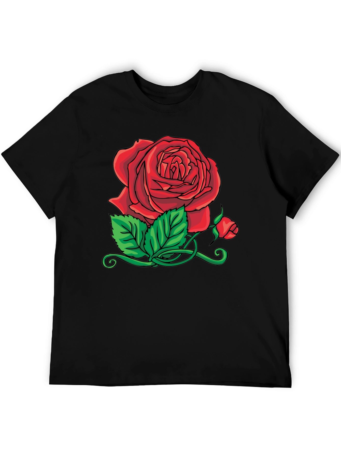 Rose Graphic Black T-Shirt