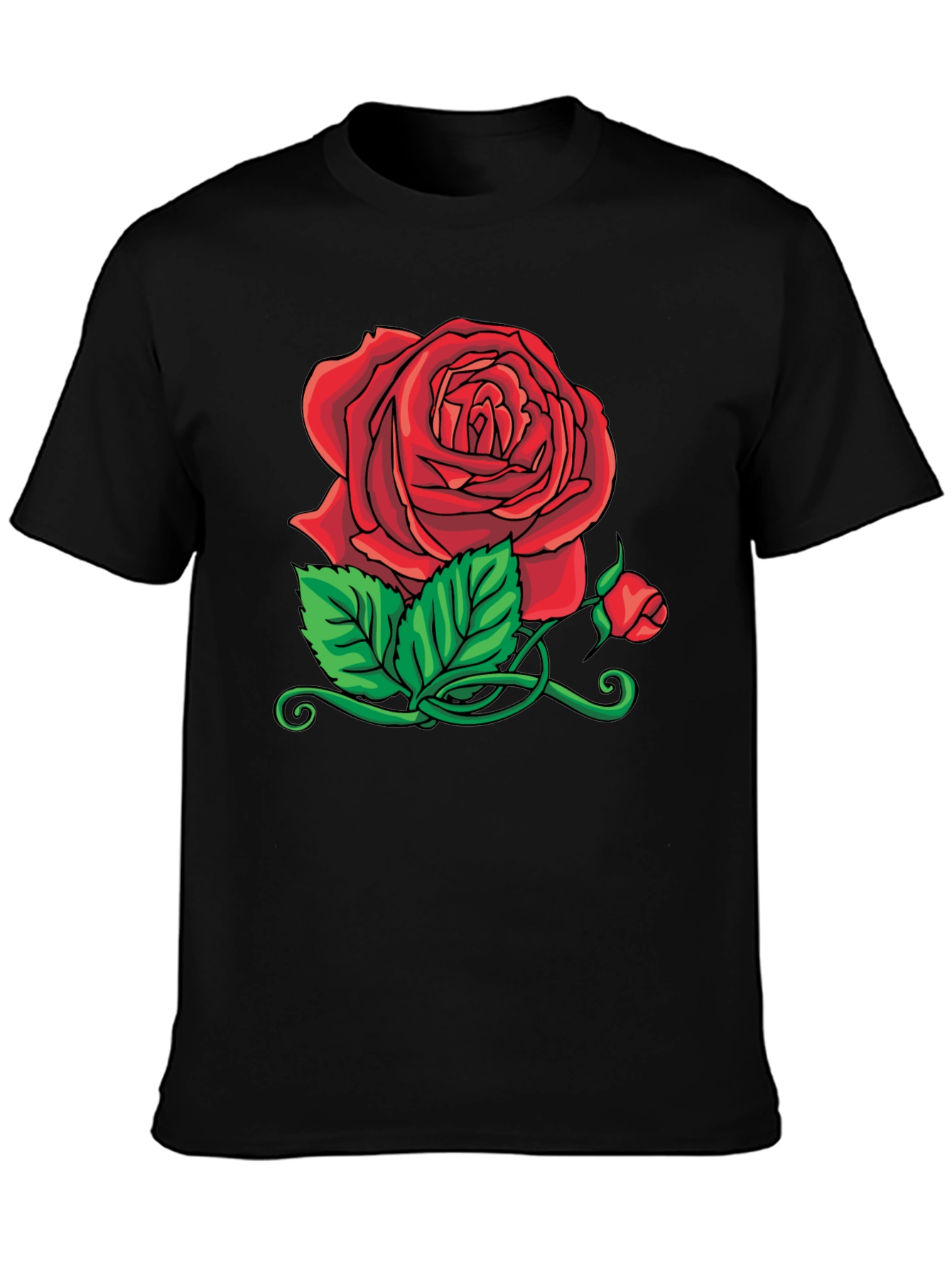 Rose Graphic Black T-Shirt
