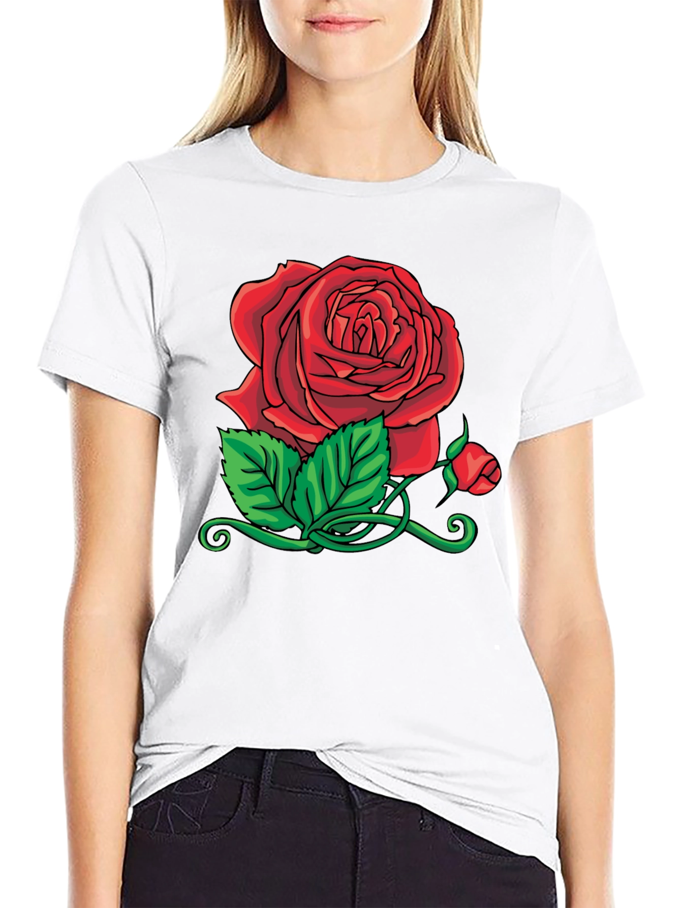 Rose Graphic Black T-Shirt