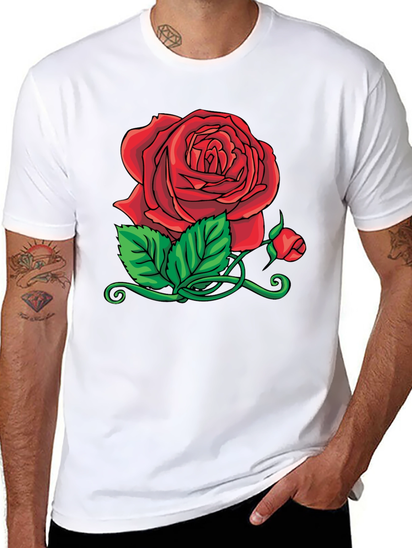 Rose Graphic Black T-Shirt