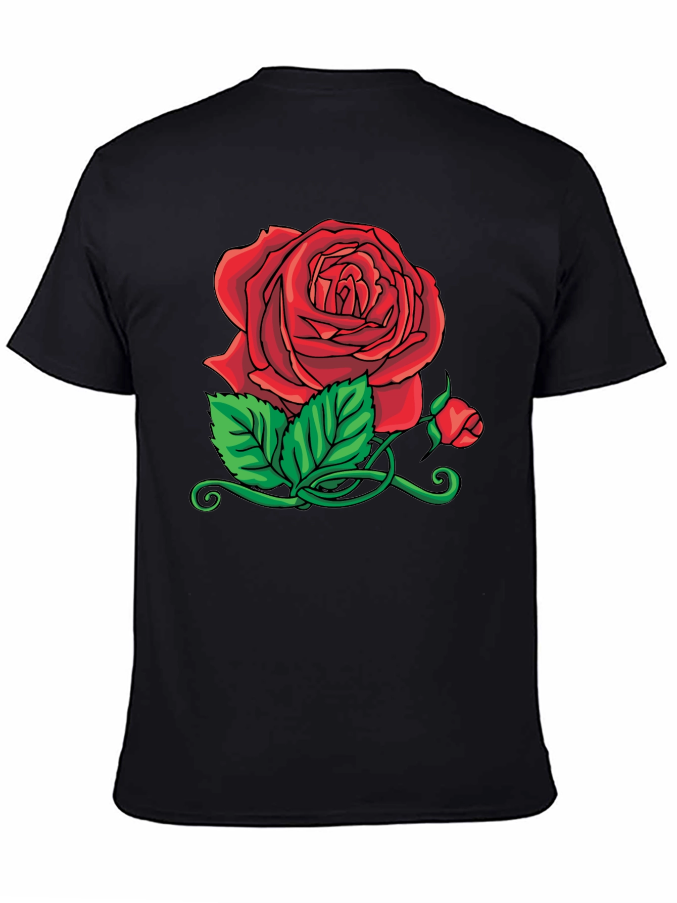 Rose Graphic Black T-Shirt