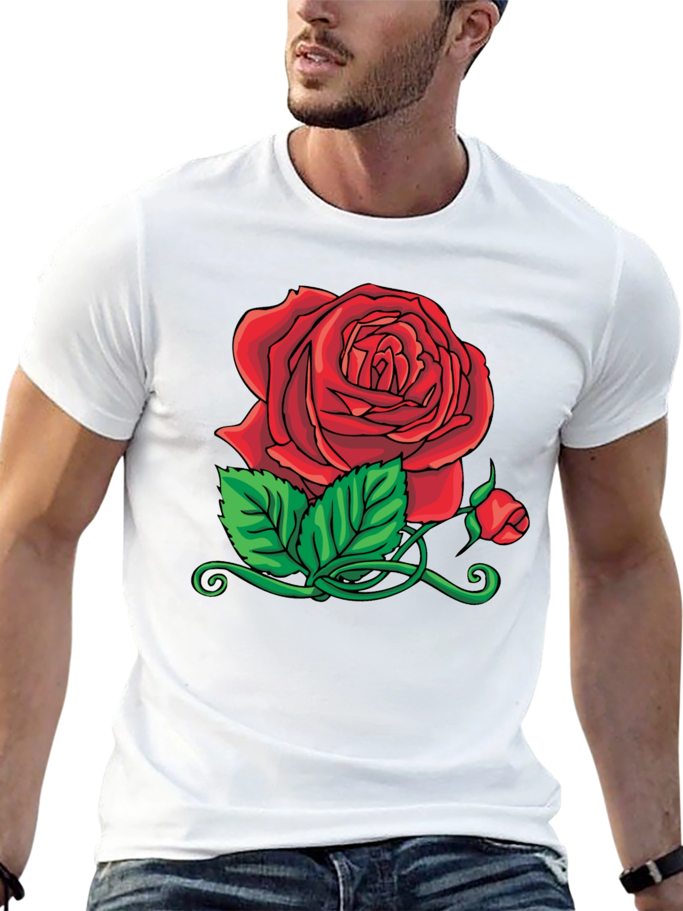 Rose Graphic Black T-Shirt