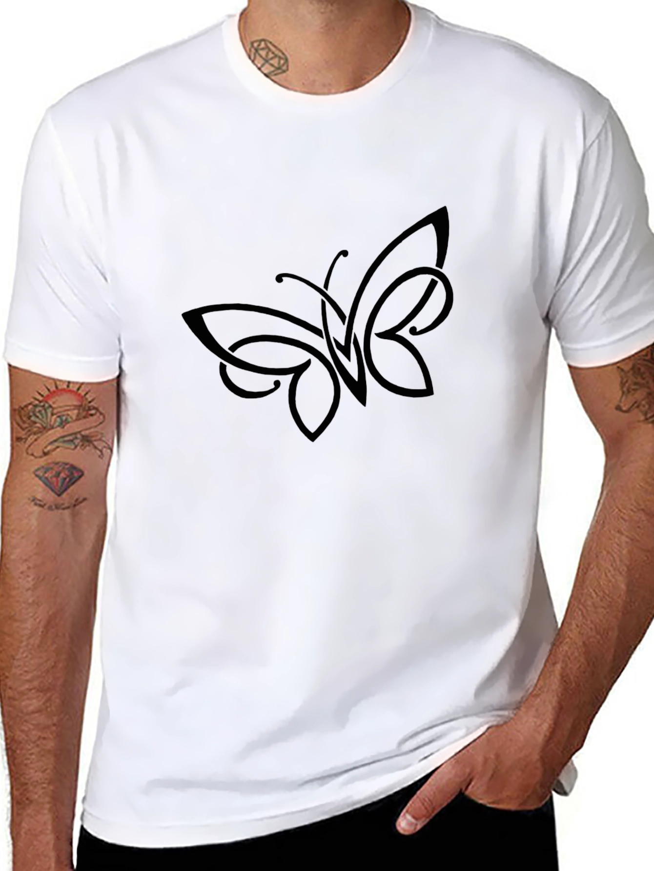 Black Butterfly Graphic Tee - Stylish Casual Wear