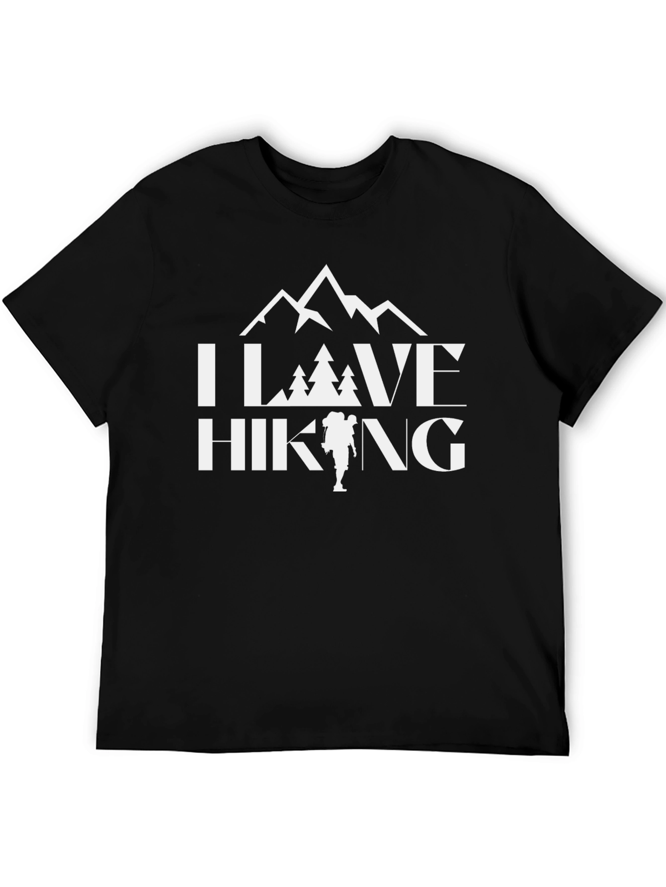 I Love Hiking Black Graphic Tee