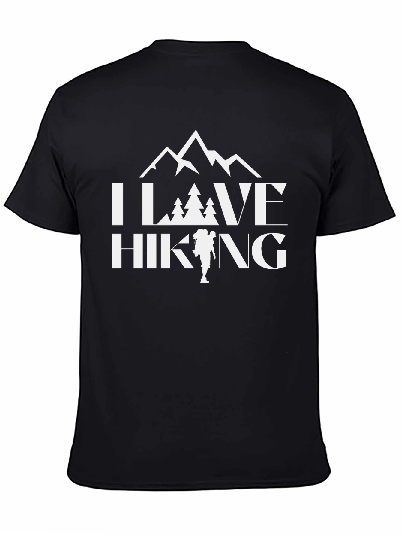 I Love Hiking Black Graphic Tee