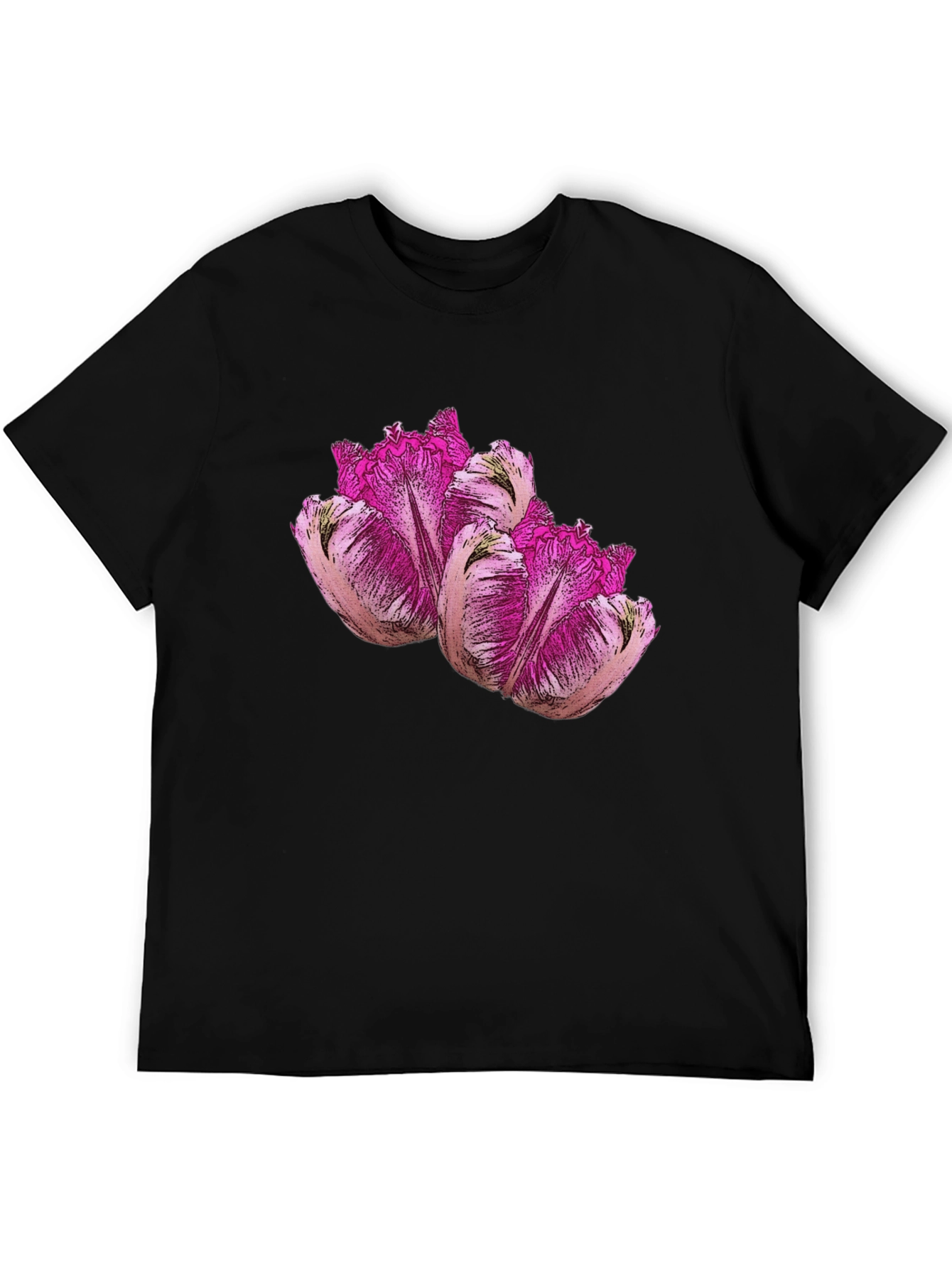 Floral Print Black T-Shirt