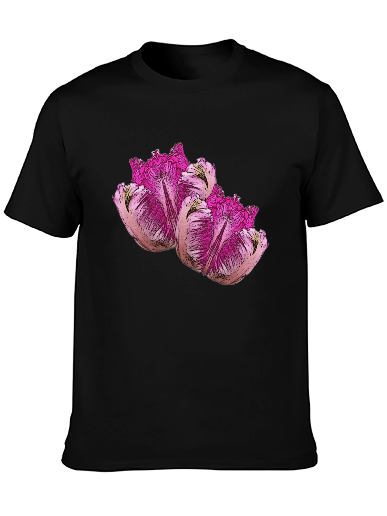Floral Print Black T-Shirt