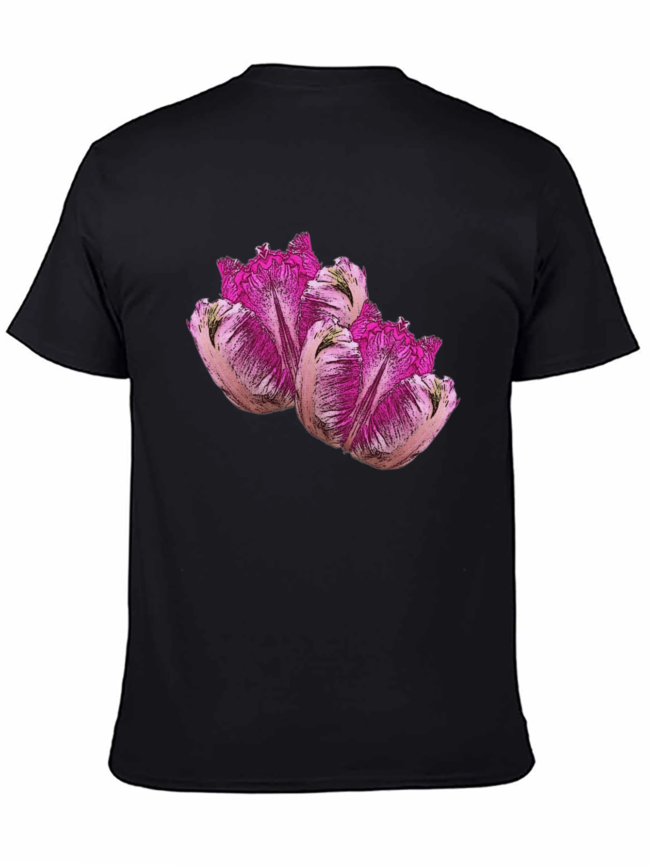 Floral Print Black T-Shirt
