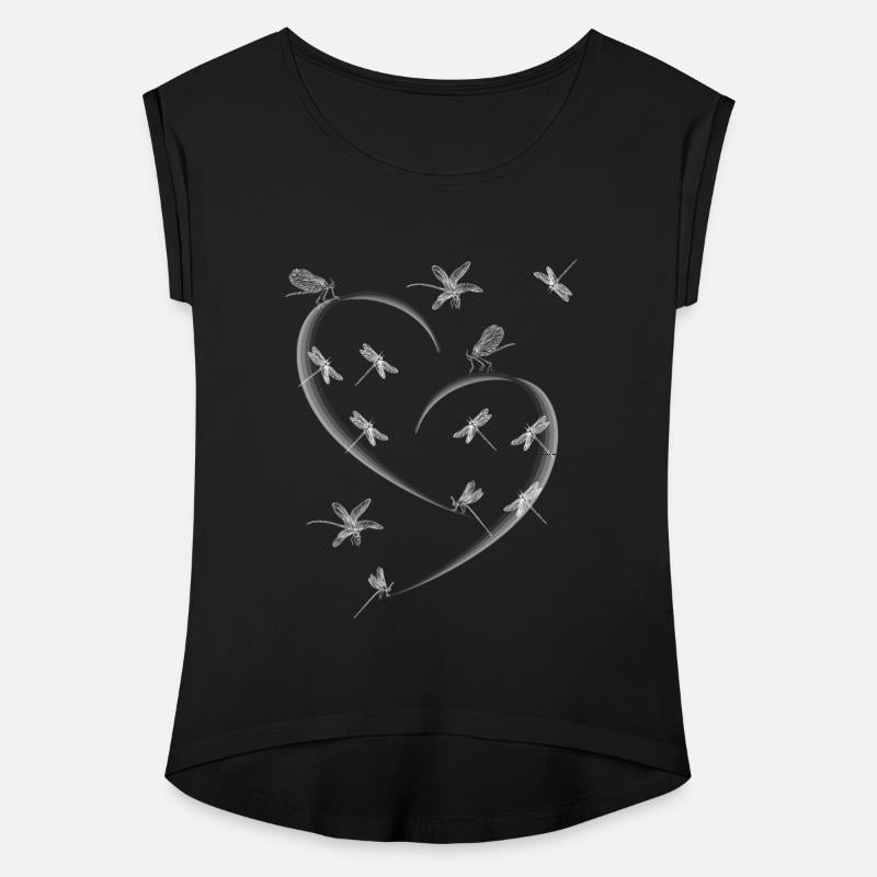 A broken heart with dragonflies. Gothic style.