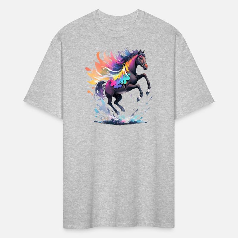 A colorful splashing horse