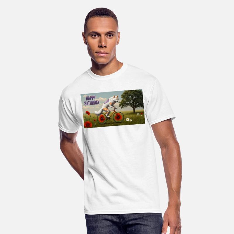 A striking anthropomorphic white wolf