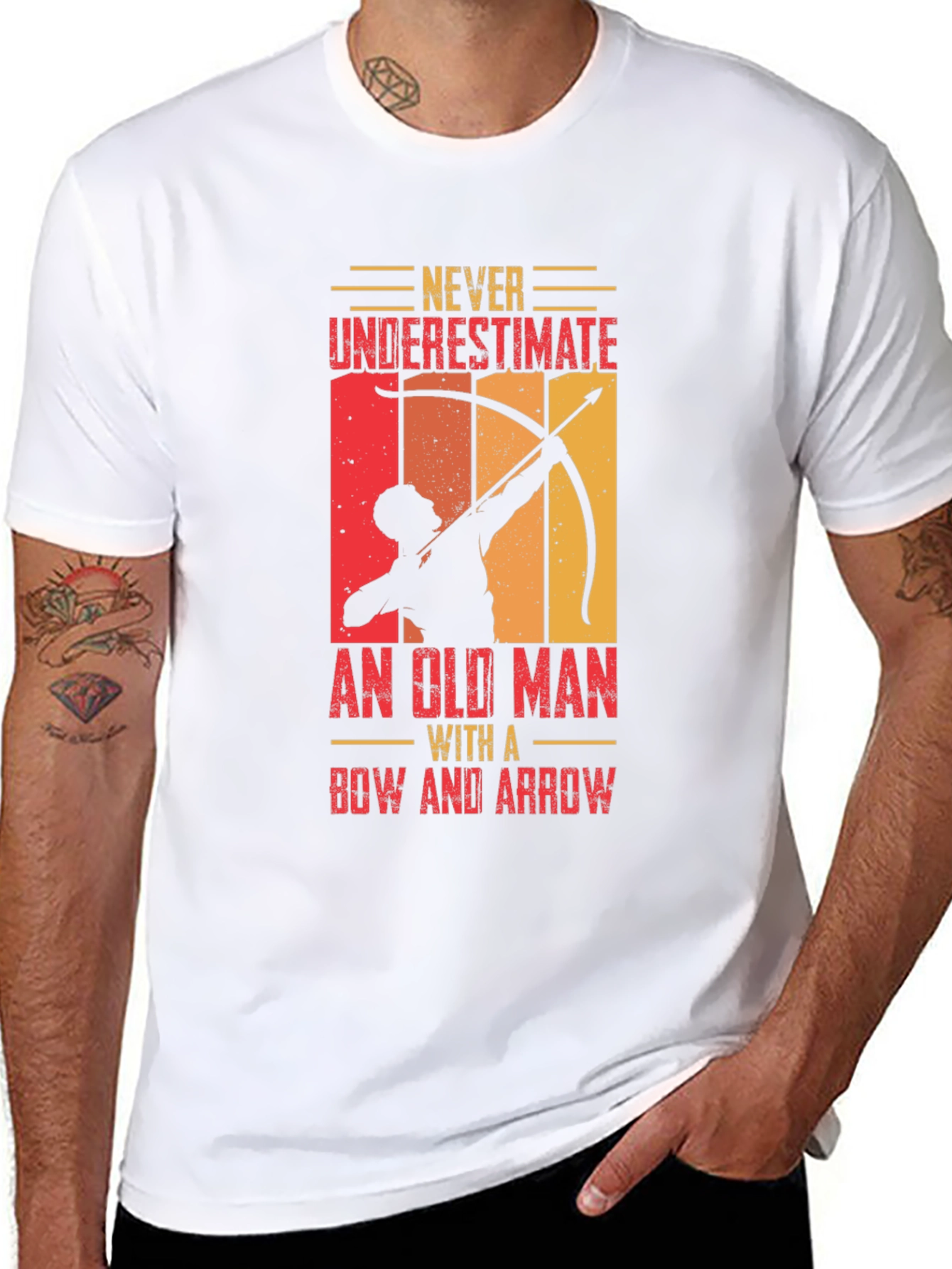 Archery Old Man Graphic T-Shirt