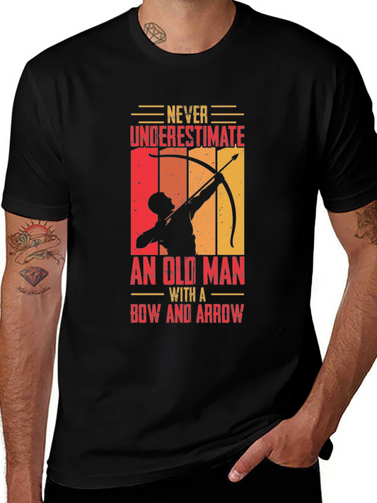Archery Old Man Graphic T-Shirt