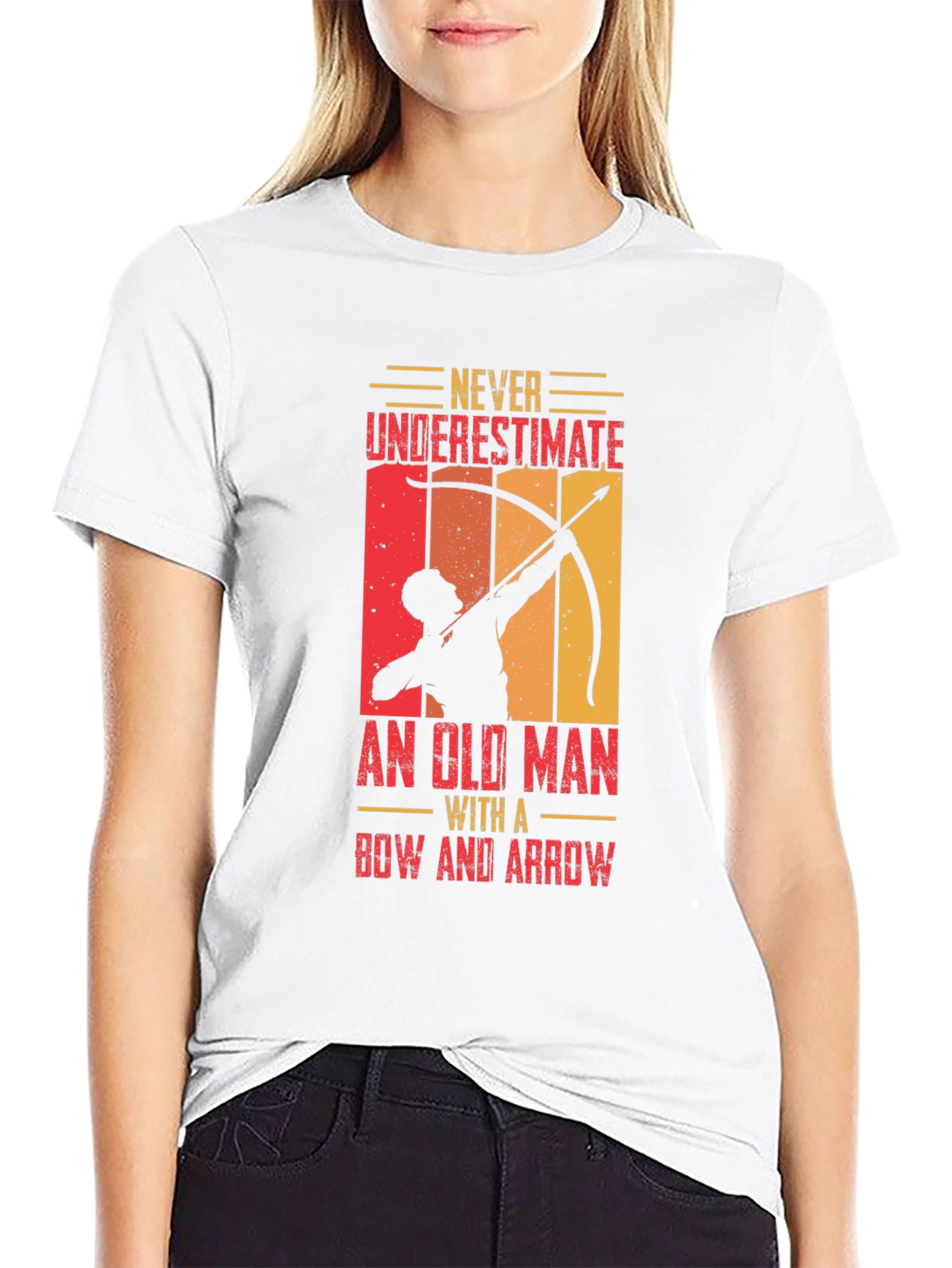 Archery Old Man Graphic T-Shirt
