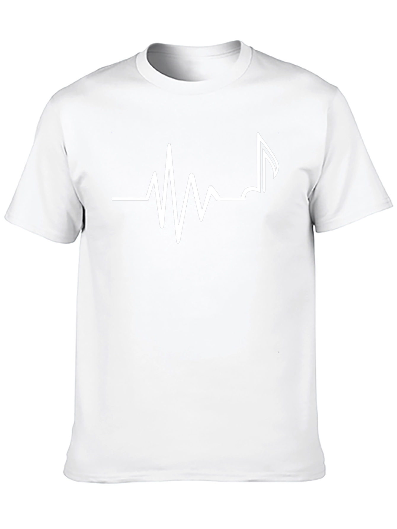 Heartbeat Music Note Black T-Shirt